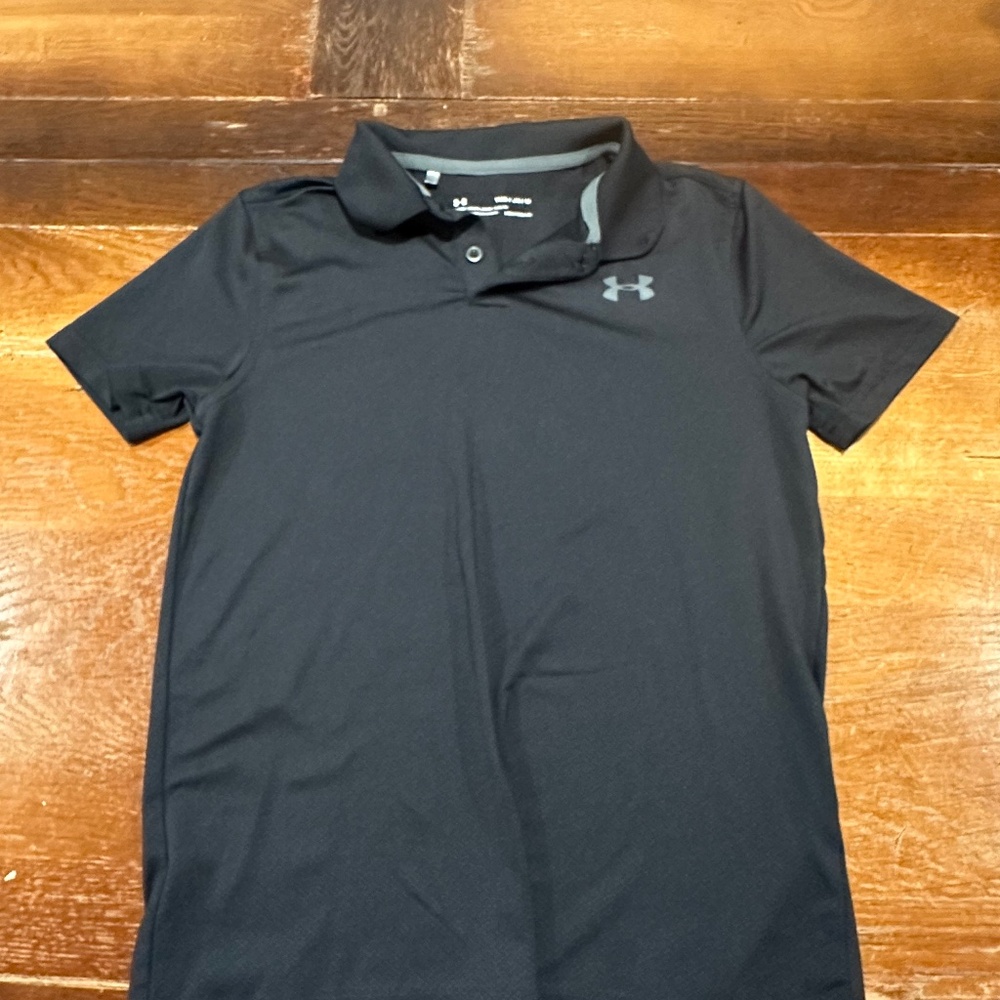 Under Armour Boys Polo Shirt Black Size Medium